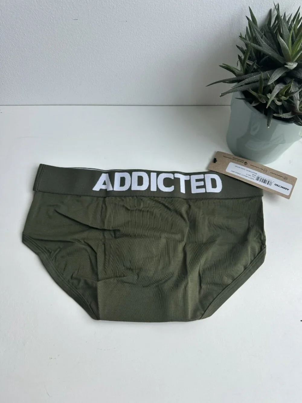 Addicted - Flame Cotton Basic Brief - Khaki Green (L)